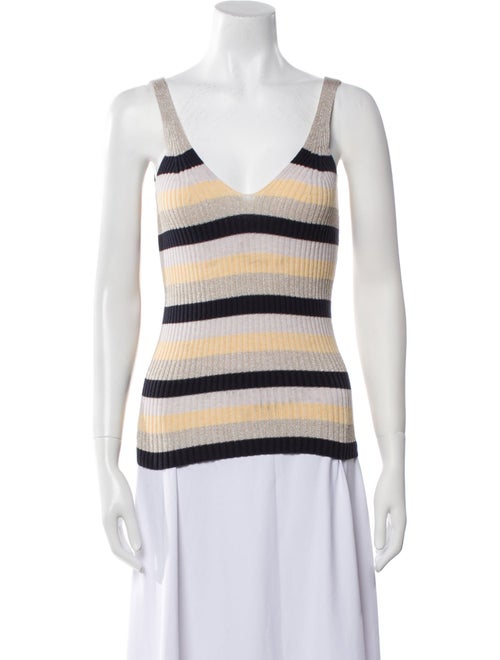 La Vie Rebecca Taylor Striped V-Neck Top