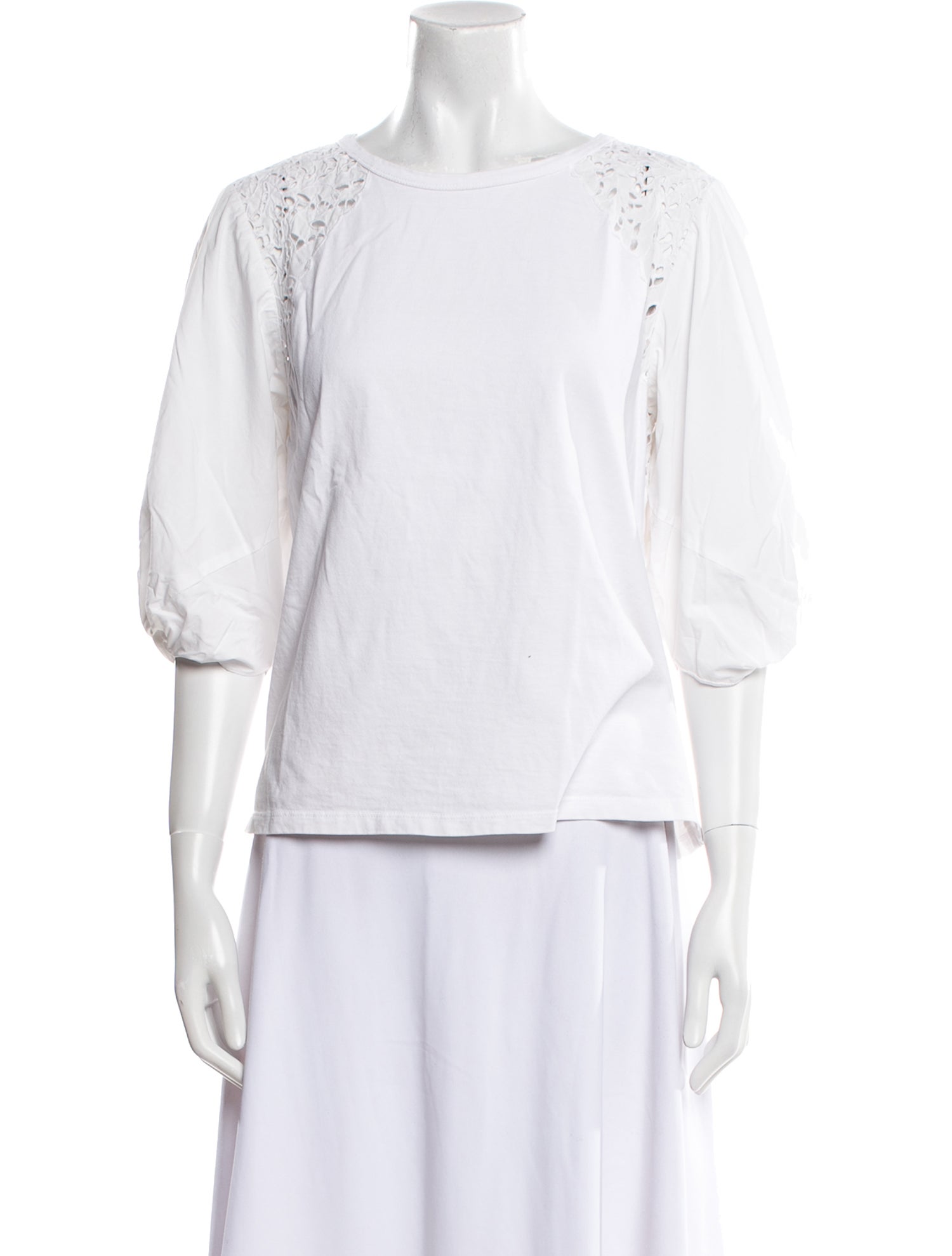 La Vie Rebecca Taylor Scoop Neck Three-Quarter Sleeve Top