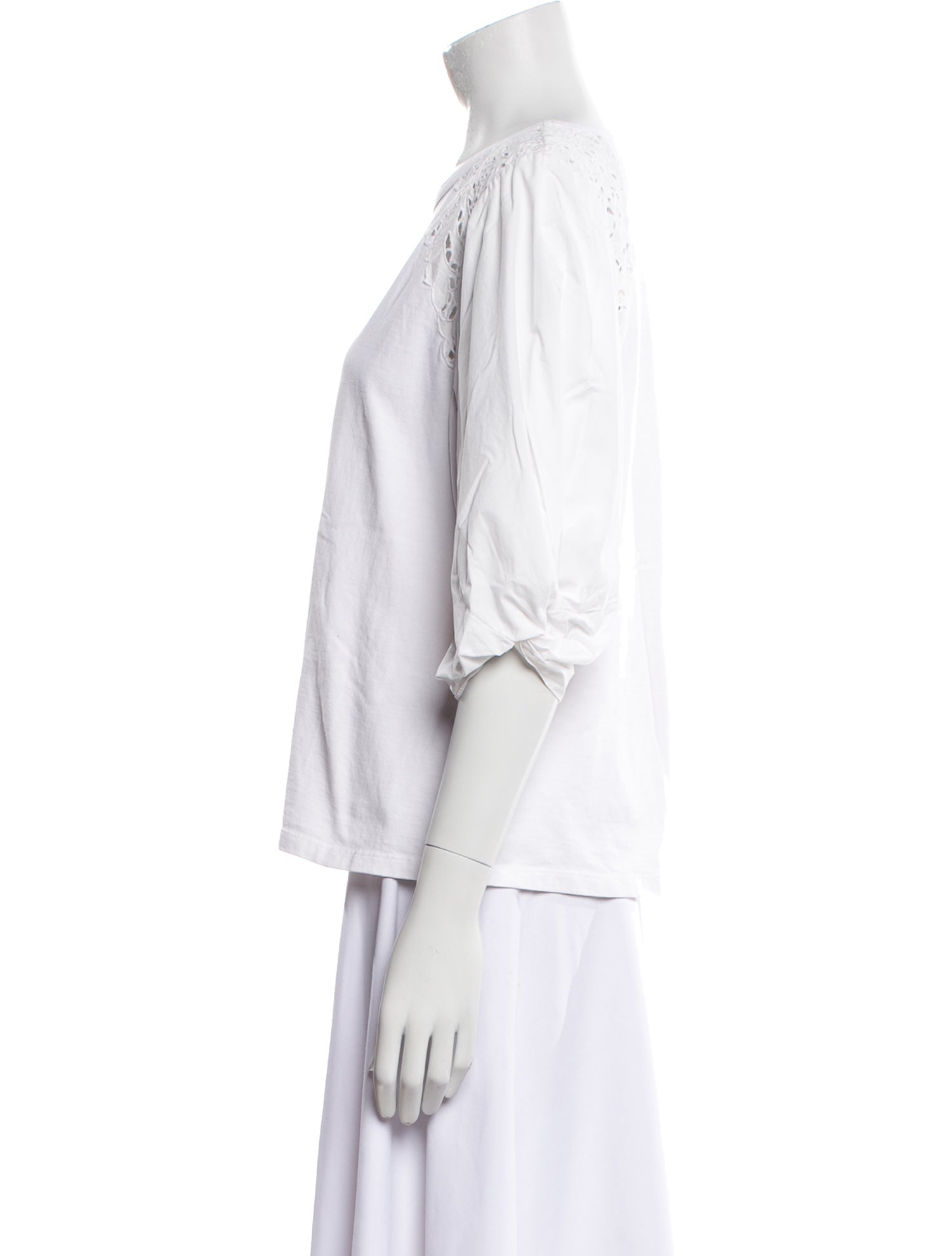 La Vie Rebecca Taylor Scoop Neck Three-Quarter Sleeve Top