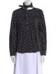 La Vie Rebecca Taylor Polka Dot Print Mock Neck Button-Up Top