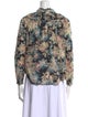 La Vie Rebecca Taylor Floral Print Mock Neck Blouse