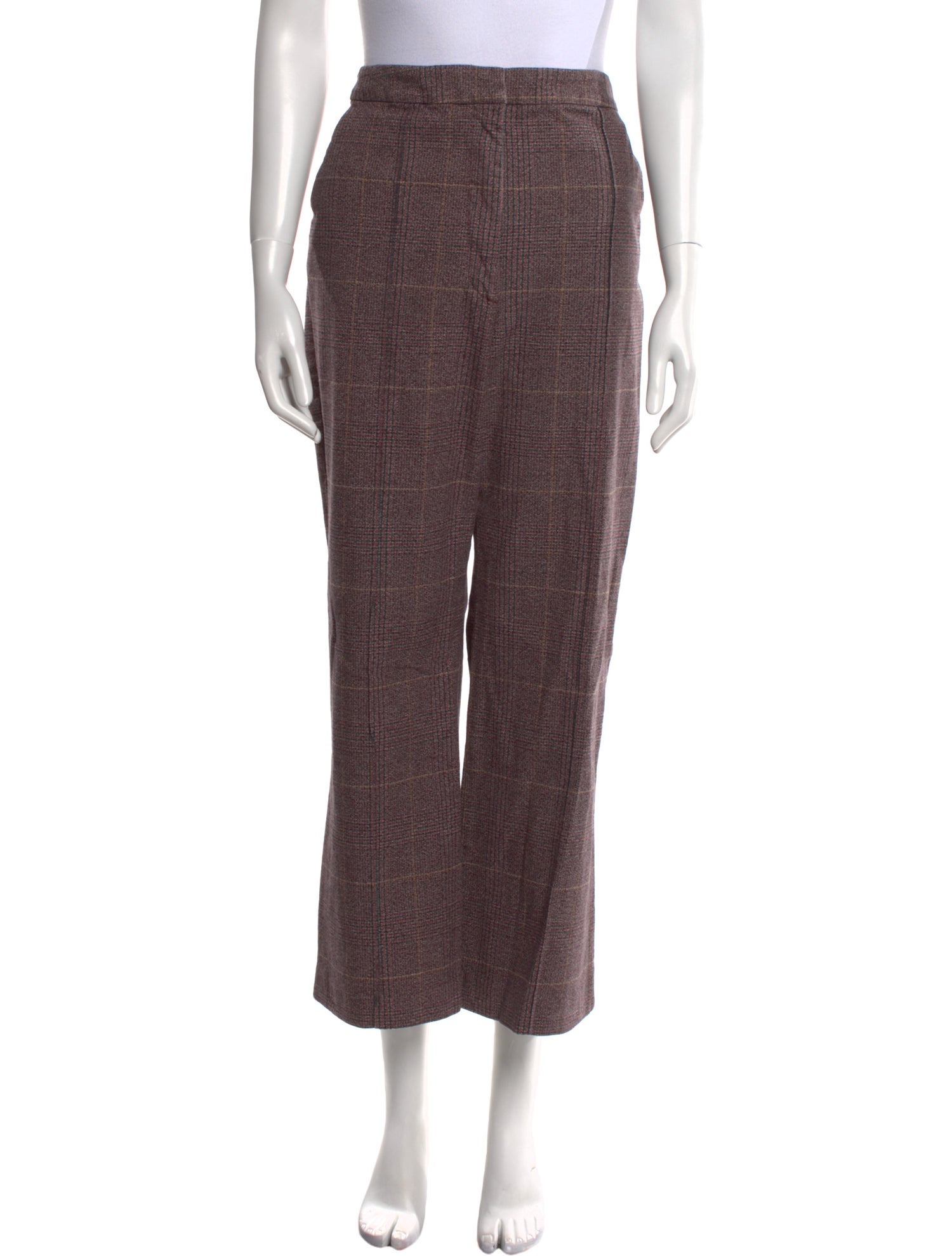 La Vie Rebecca Taylor Plaid Print Wide Leg Pants