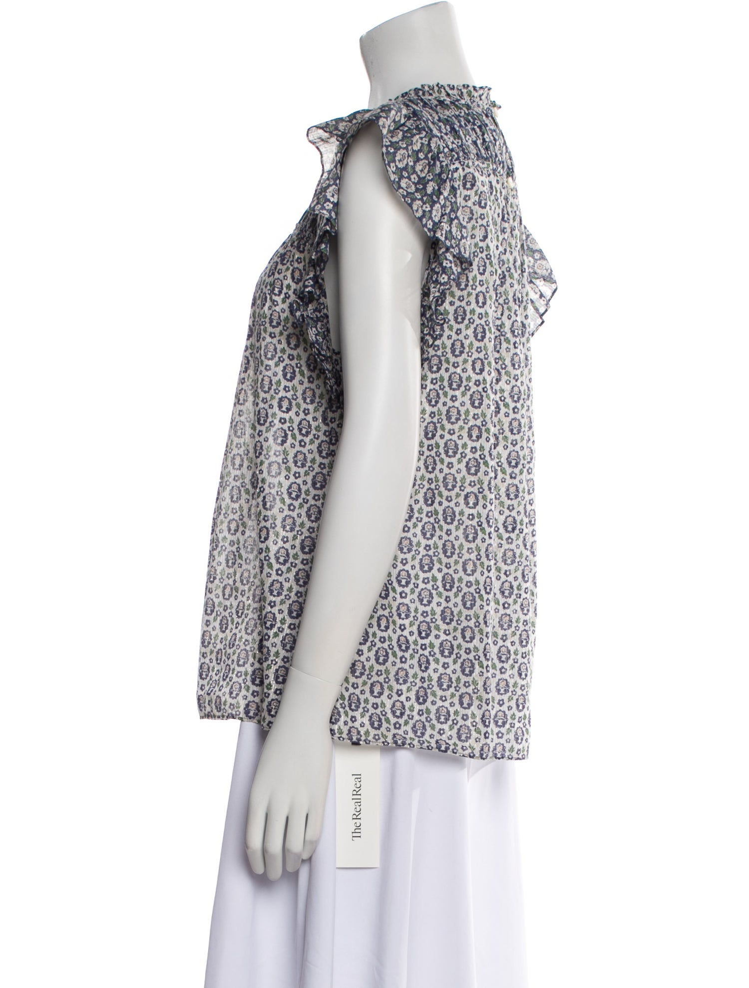 La Vie Rebecca Taylor Printed Square Neckline Blouse w/ Tags