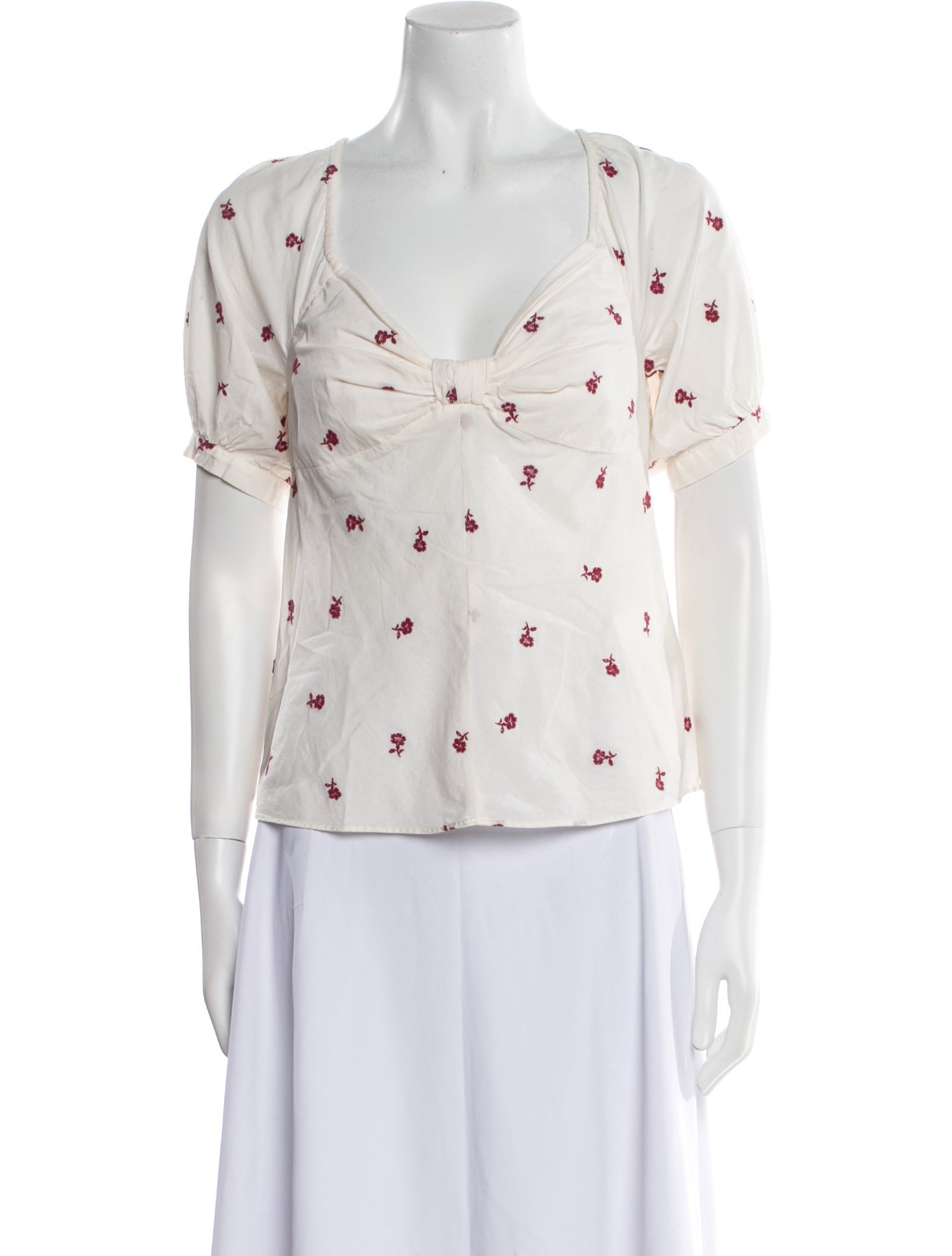 La Vie Rebecca Taylor Printed V-Neck Button-Up Top