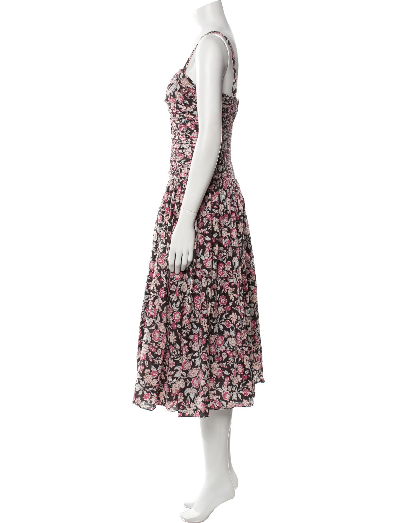 La Vie Rebecca Taylor Floral Print Midi Length Dress
