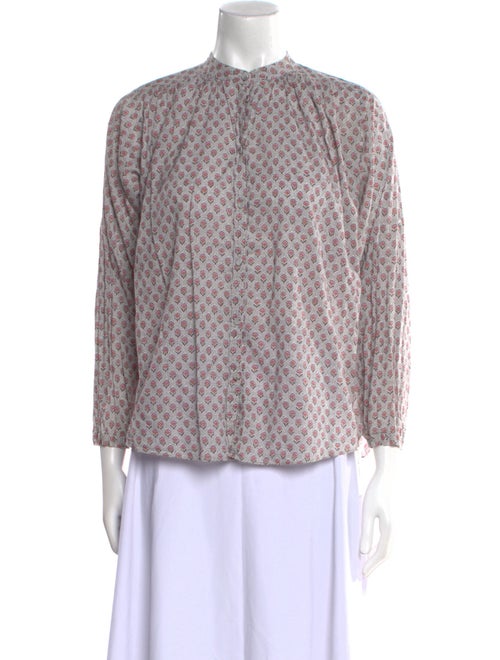 La Vie Rebecca Taylor Printed Mock Neck Blouse