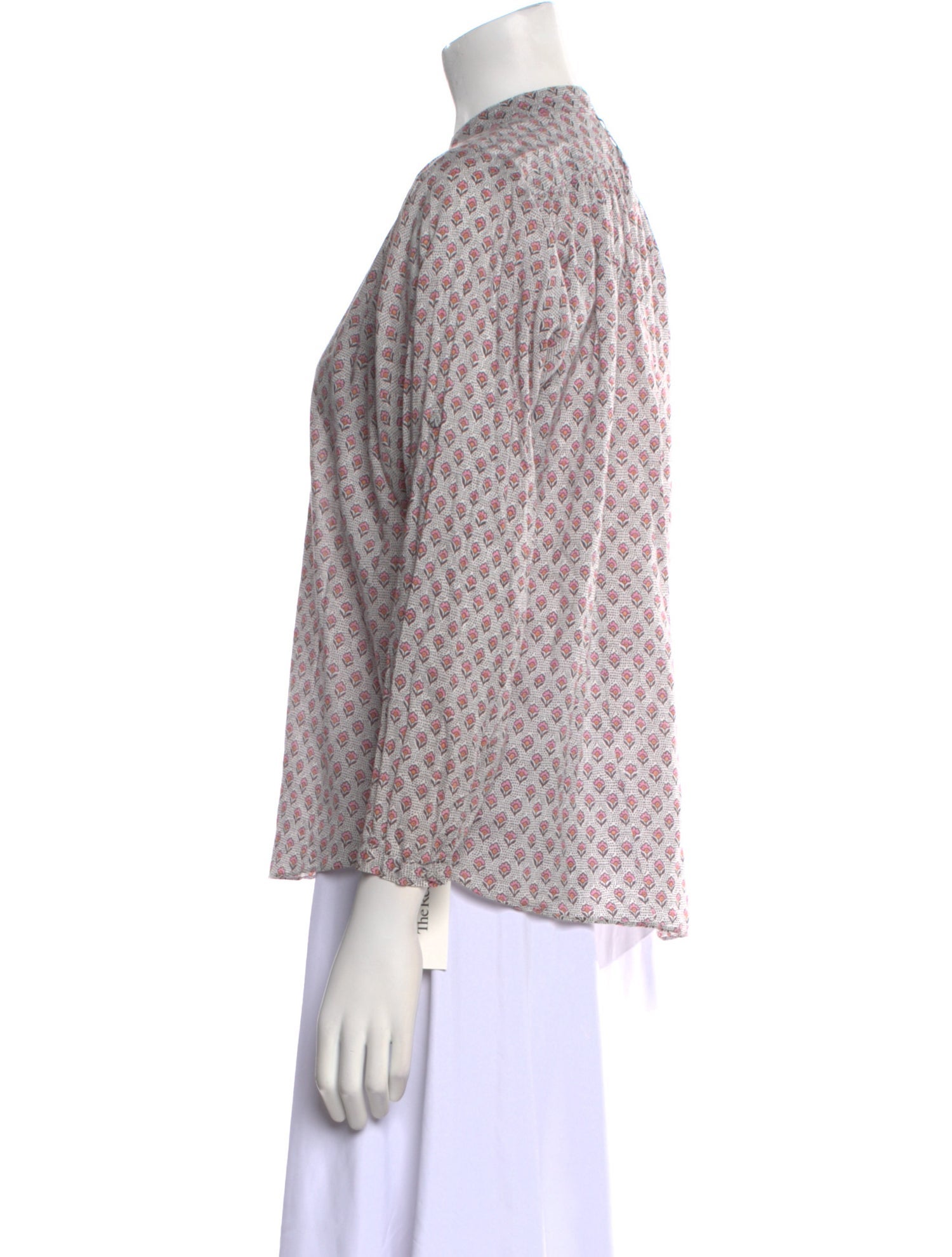 La Vie Rebecca Taylor Printed Mock Neck Blouse