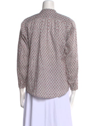 La Vie Rebecca Taylor Printed Mock Neck Blouse