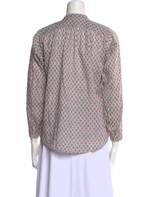 La Vie Rebecca Taylor Printed Mock Neck Blouse