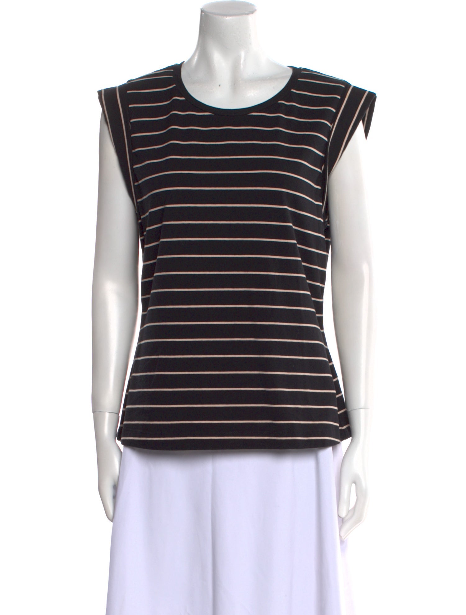 La Vie Rebecca Taylor Striped Scoop Neck T-Shirt