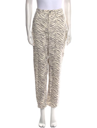 La Vie Rebecca Taylor Animal Print Straight Leg Pants