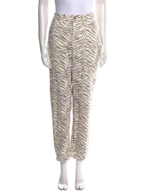 La Vie Rebecca Taylor Animal Print Straight Leg Pants