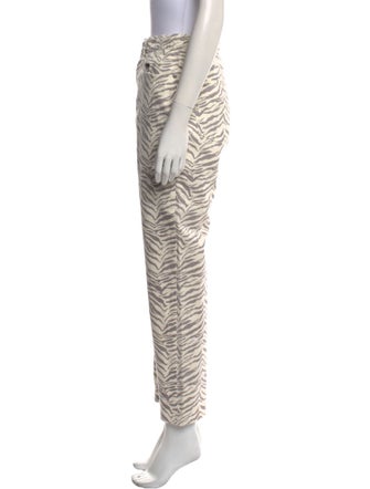 La Vie Rebecca Taylor Animal Print Straight Leg Pants