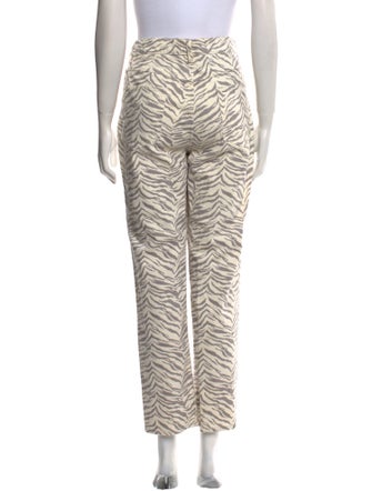 La Vie Rebecca Taylor Animal Print Straight Leg Pants