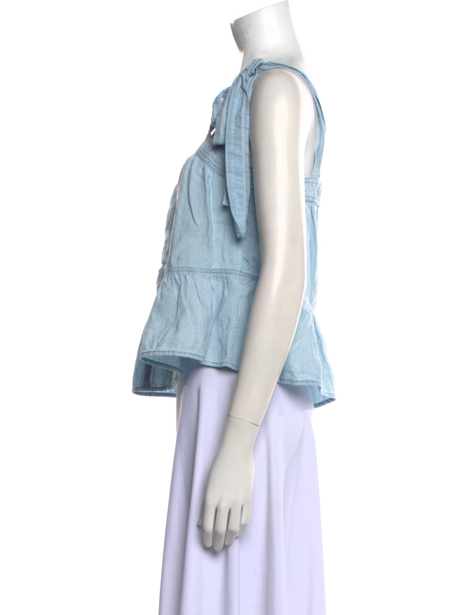 La Vie Rebecca Taylor Square Neckline Sleeveless Crop Top