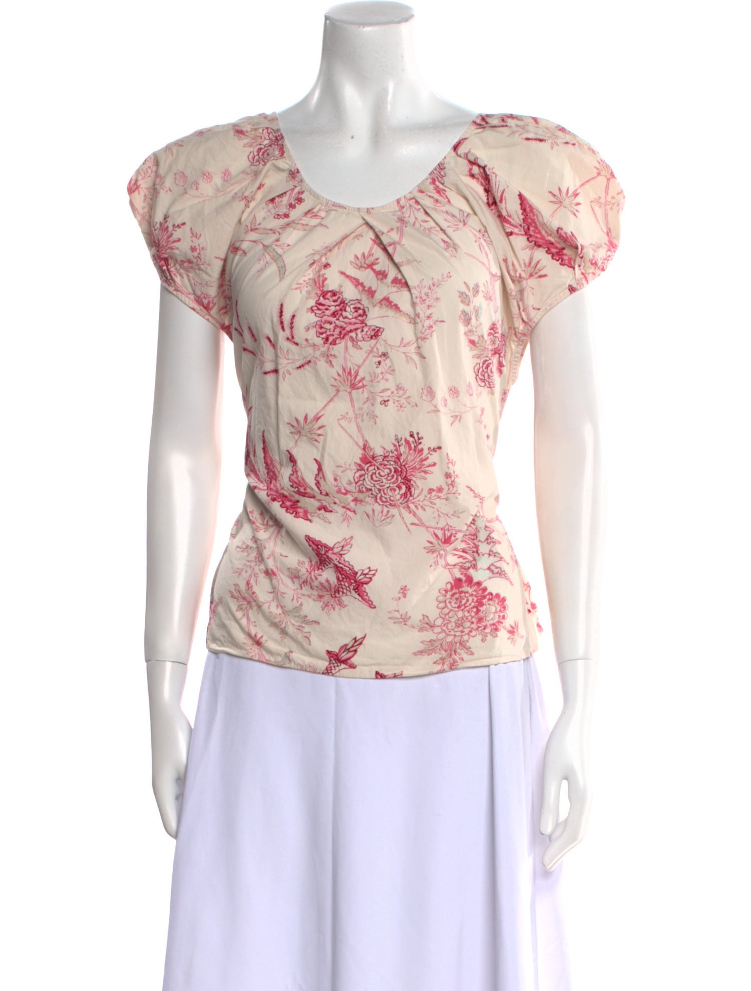 La Vie Rebecca Taylor Printed Scoop Neck T-Shirt