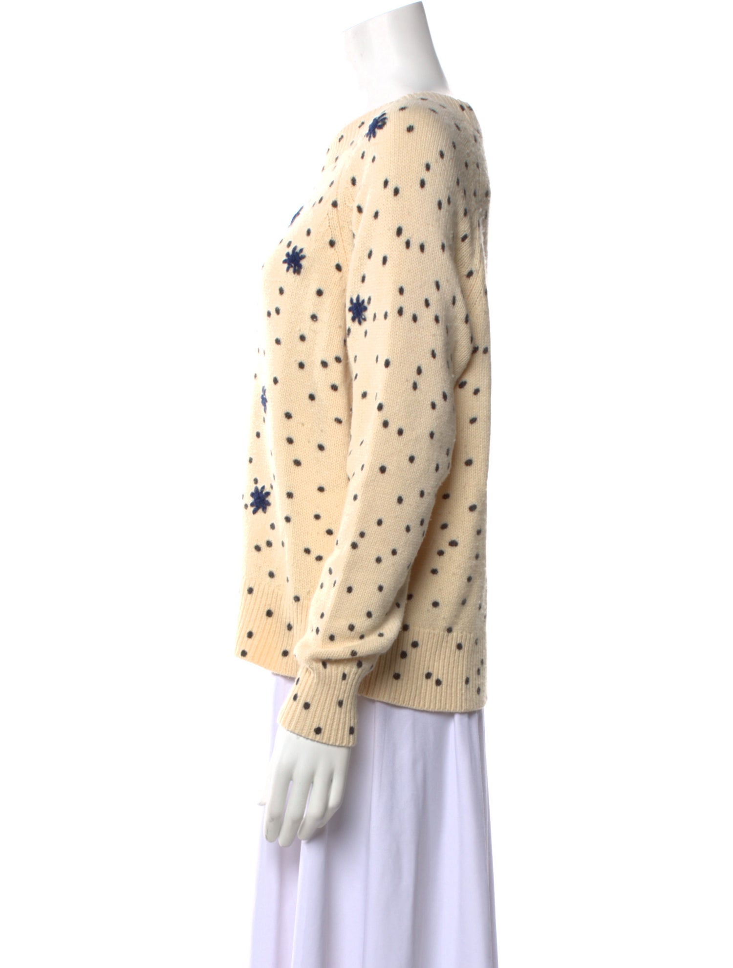 La Vie Rebecca Taylor Printed Bateau Neckline Sweater