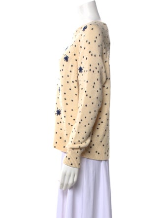 La Vie Rebecca Taylor Printed Bateau Neckline Sweater