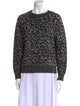 La Vie Rebecca Taylor Animal Print Crew Neck Sweater