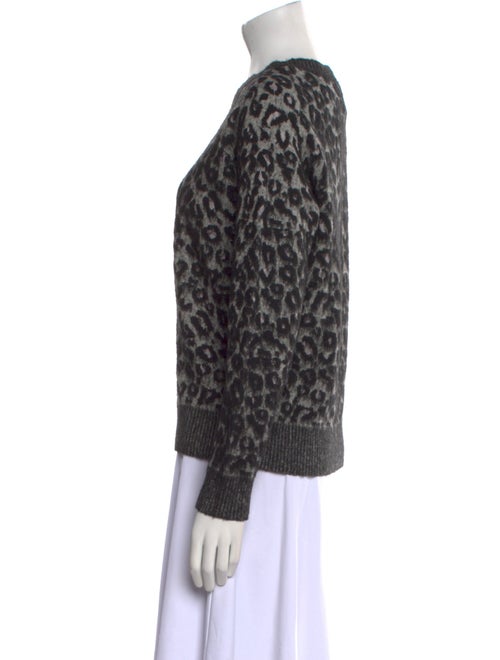 La Vie Rebecca Taylor Animal Print Crew Neck Sweater