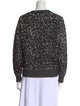 La Vie Rebecca Taylor Animal Print Crew Neck Sweater