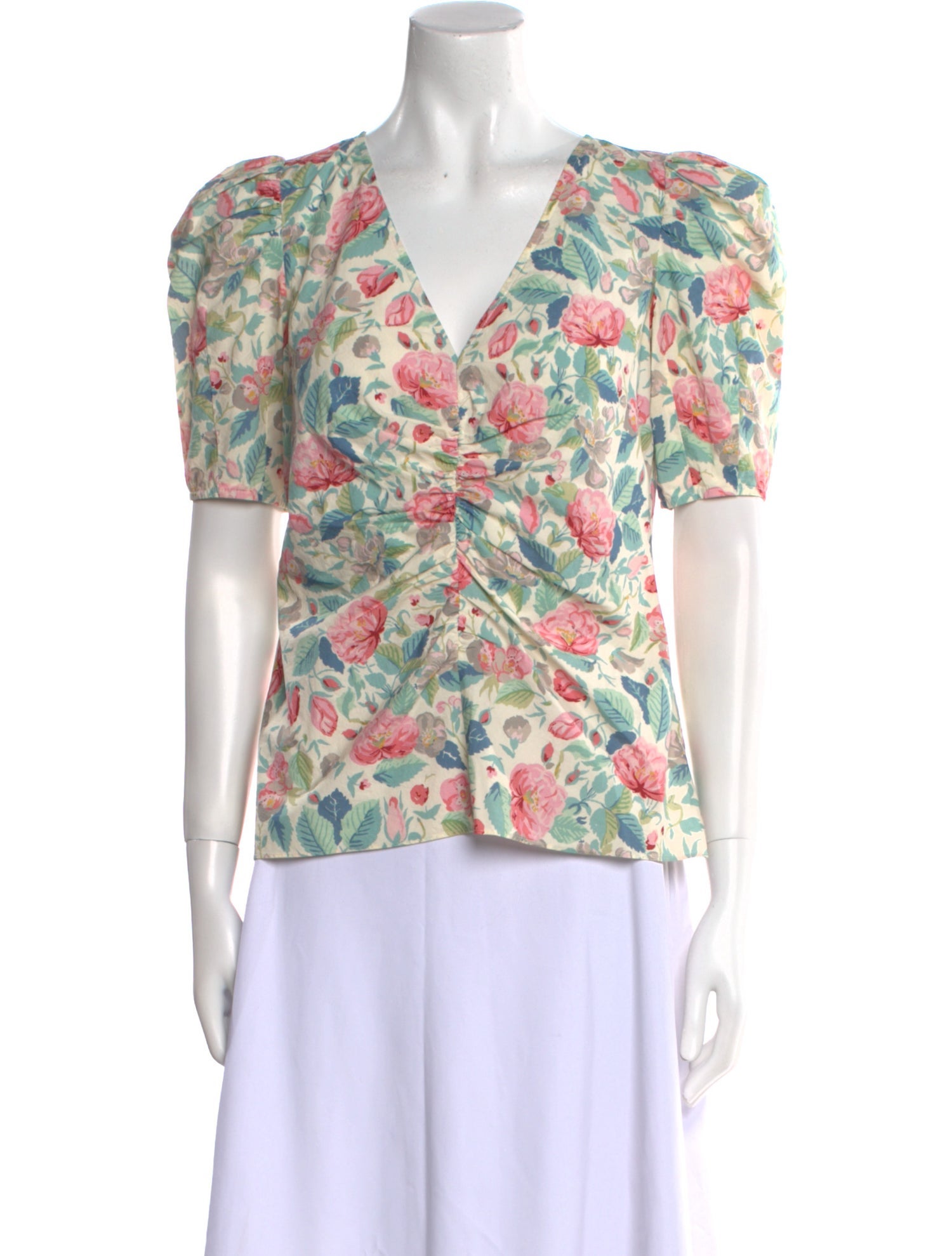 La Vie Rebecca Taylor Floral Print V-Neck Blouse w/ Tags