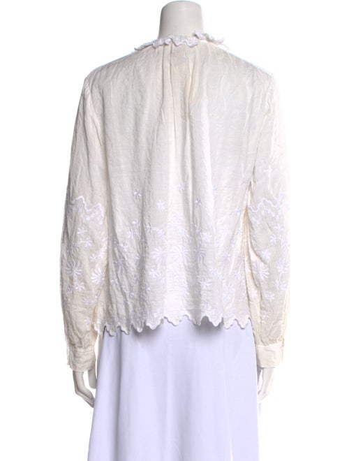 La Vie Rebecca Taylor Mock Neck Long Sleeve Blouse