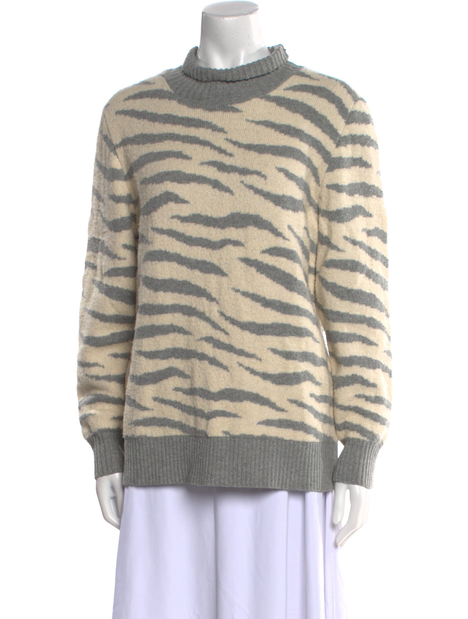 La Vie Rebecca Taylor Animal Print Turtleneck Sweater