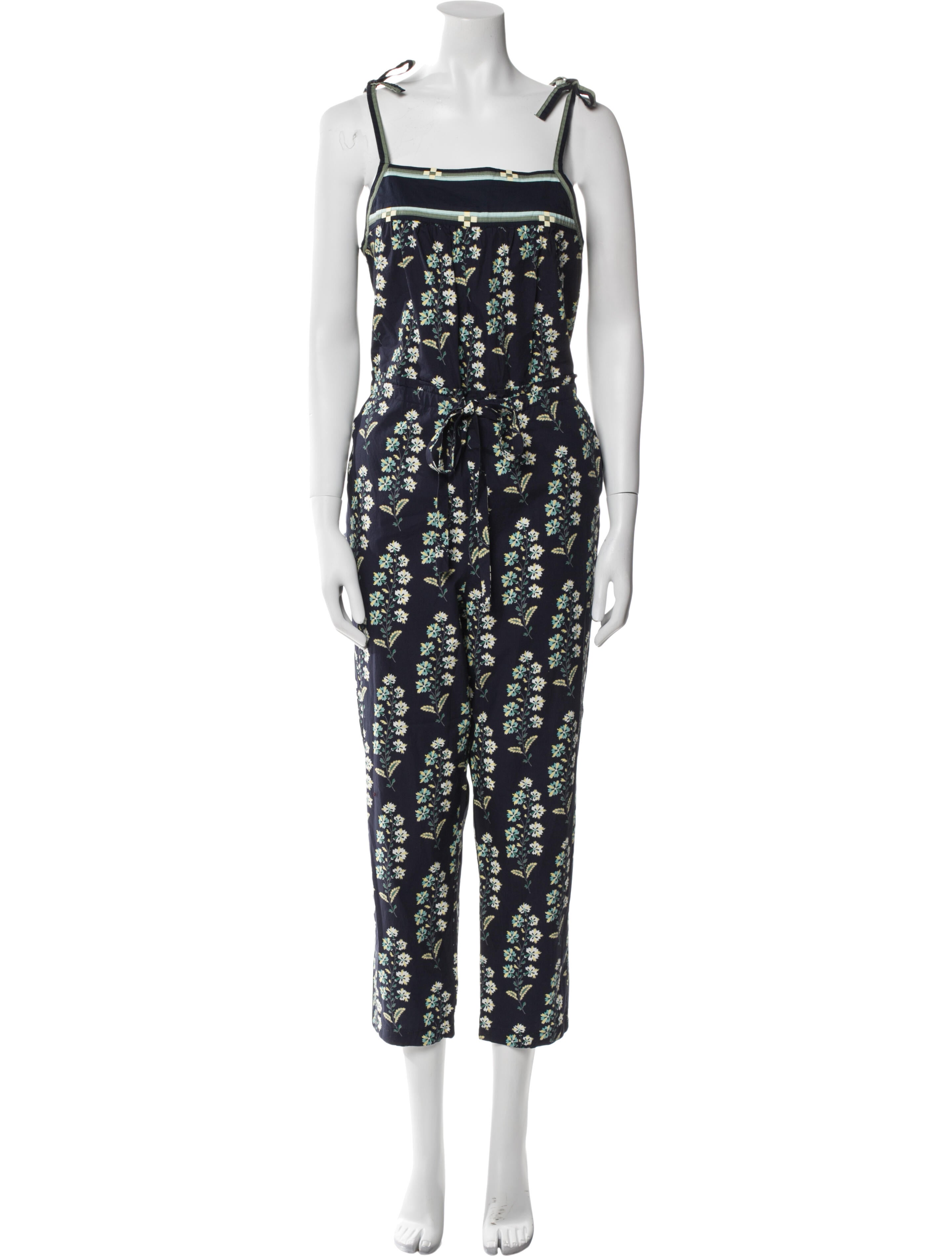 La Vie Rebecca Taylor Floral Print Square Neckline Jumpsuit w/ Tags