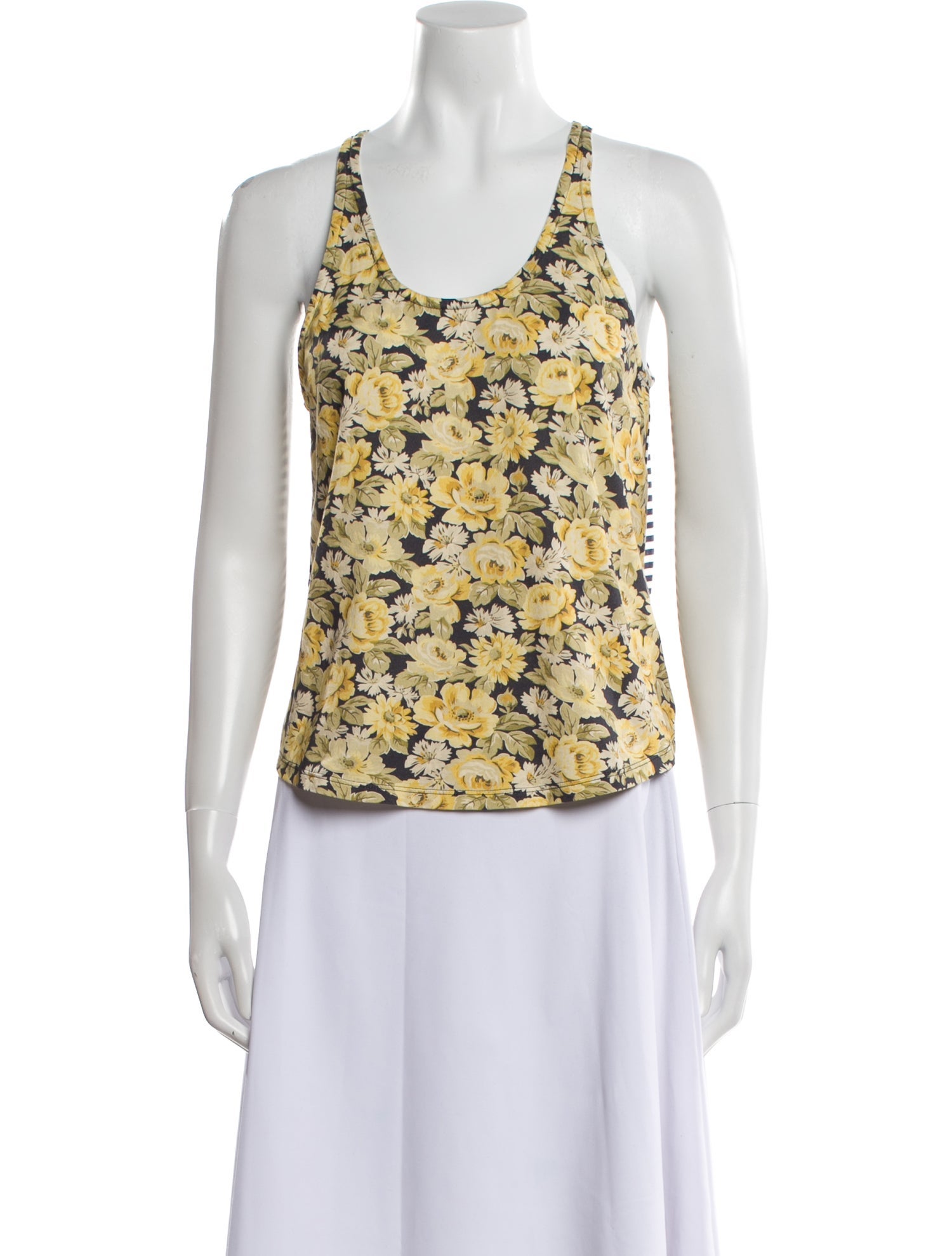 La Vie Rebecca Taylor Floral Print Scoop Neck Top
