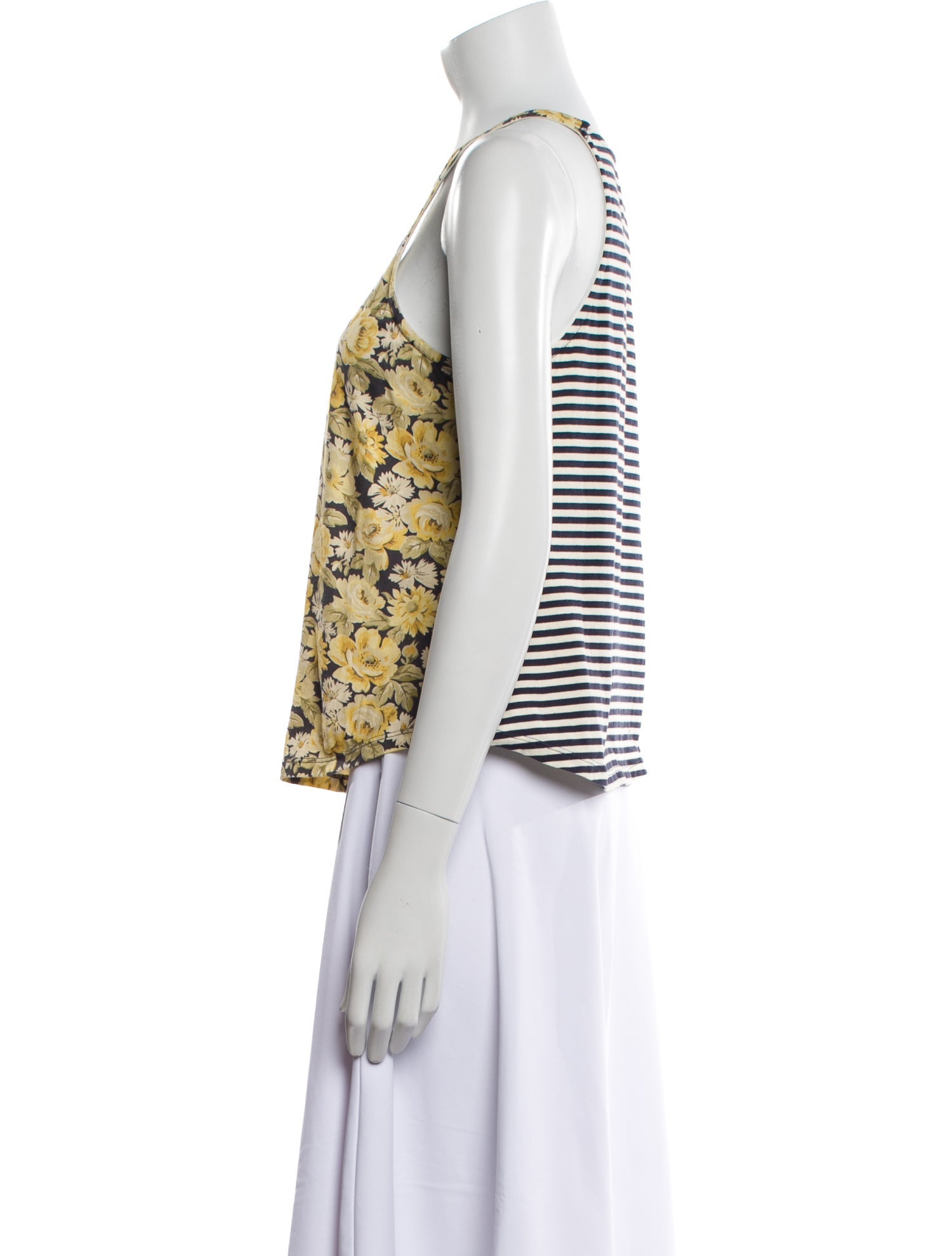 La Vie Rebecca Taylor Floral Print Scoop Neck Top