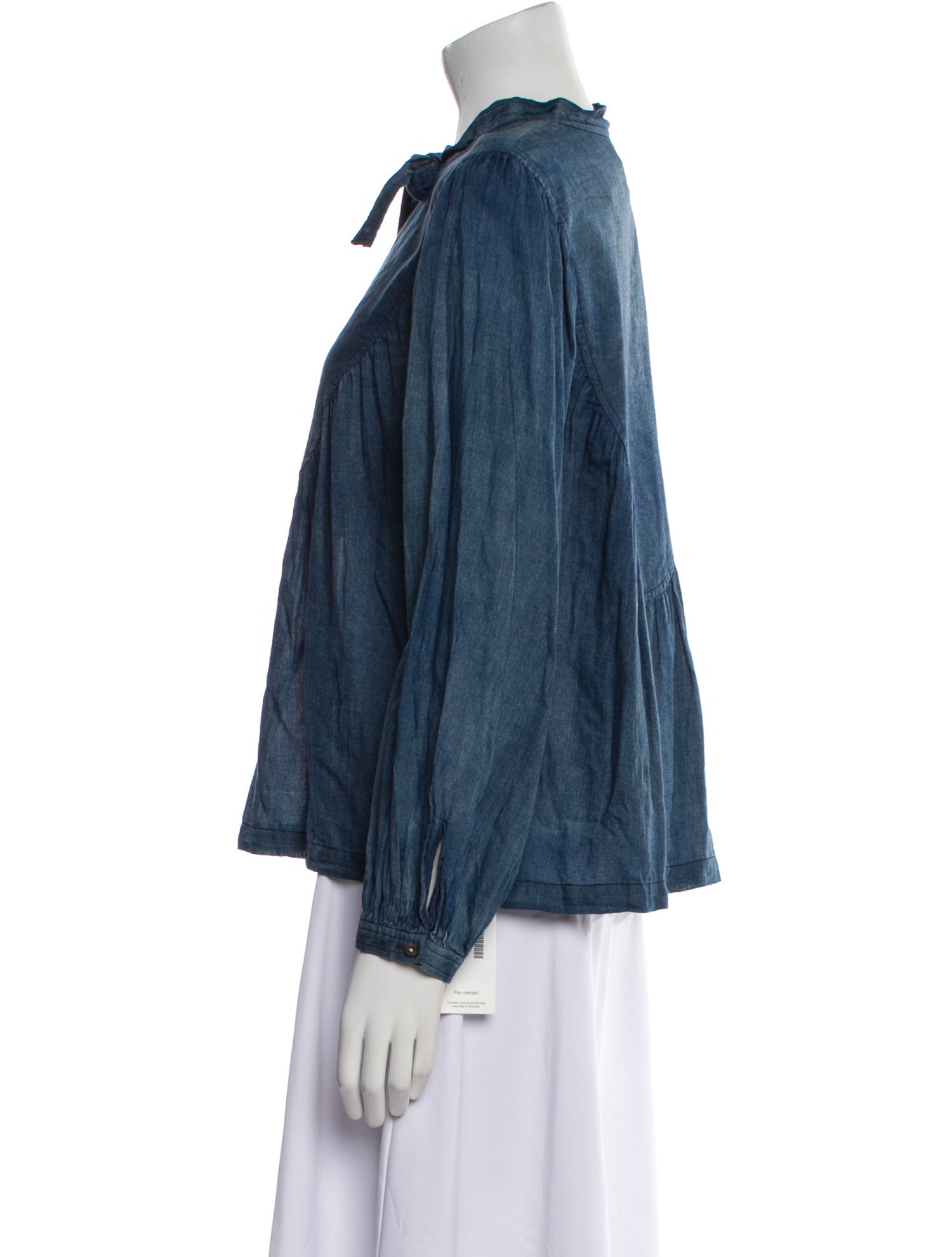 La Vie Rebecca Taylor Tie Neck Long Sleeve Blouse