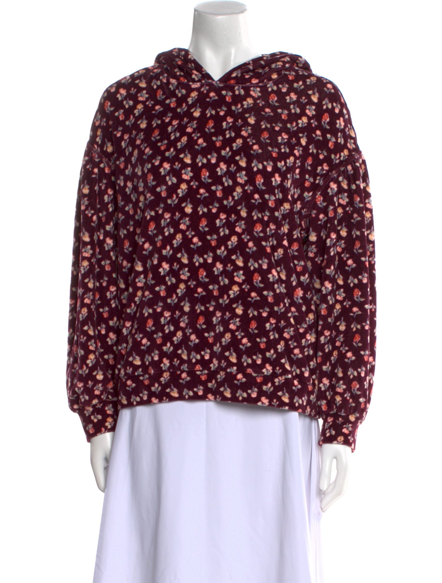 La Vie Rebecca Taylor Floral Print Crew Neck Sweatshirt