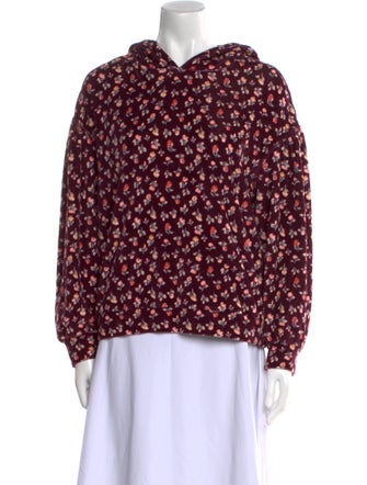 La Vie Rebecca Taylor Floral Print Crew Neck Sweatshirt