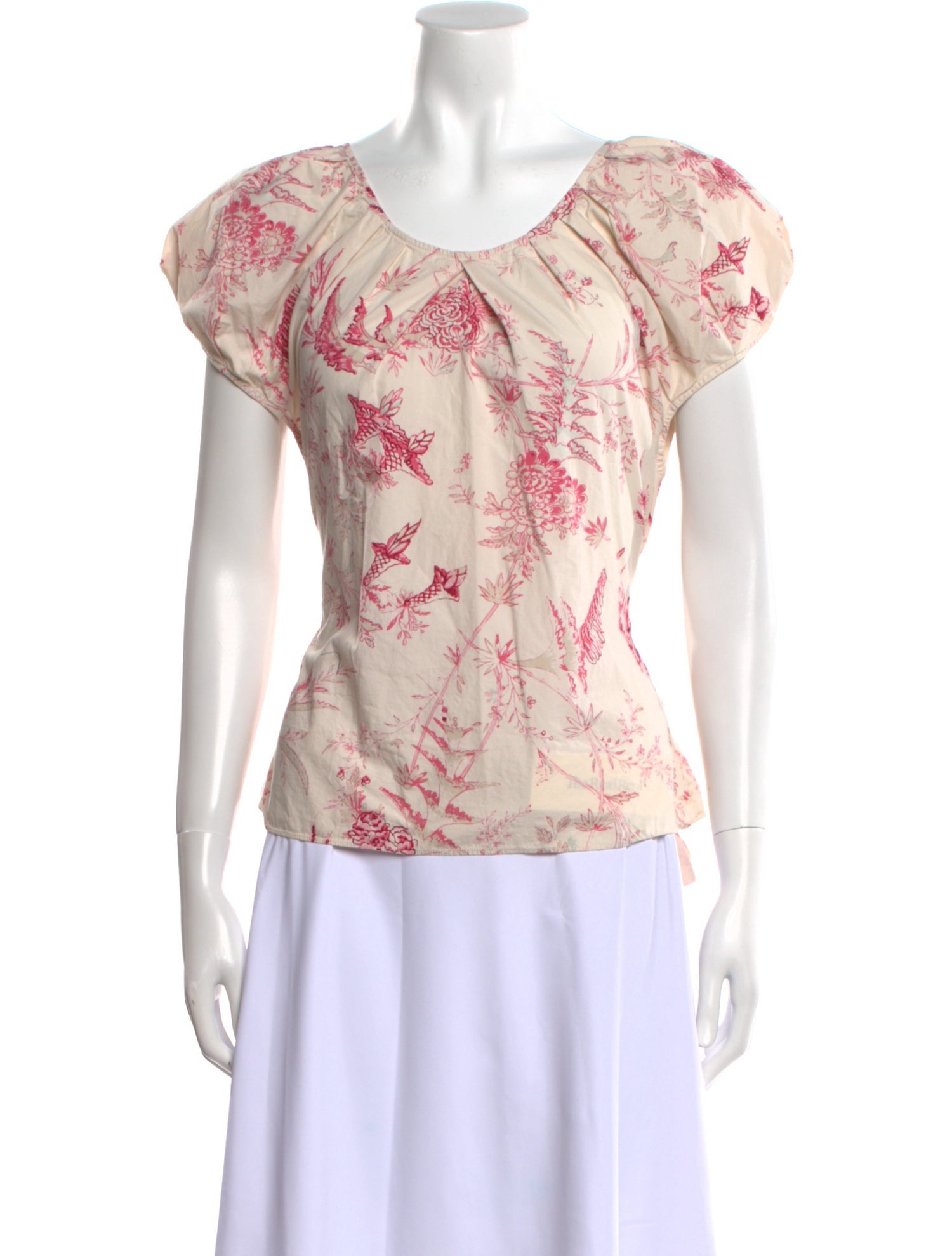 La Vie Rebecca Taylor Printed Scoop Neck Top