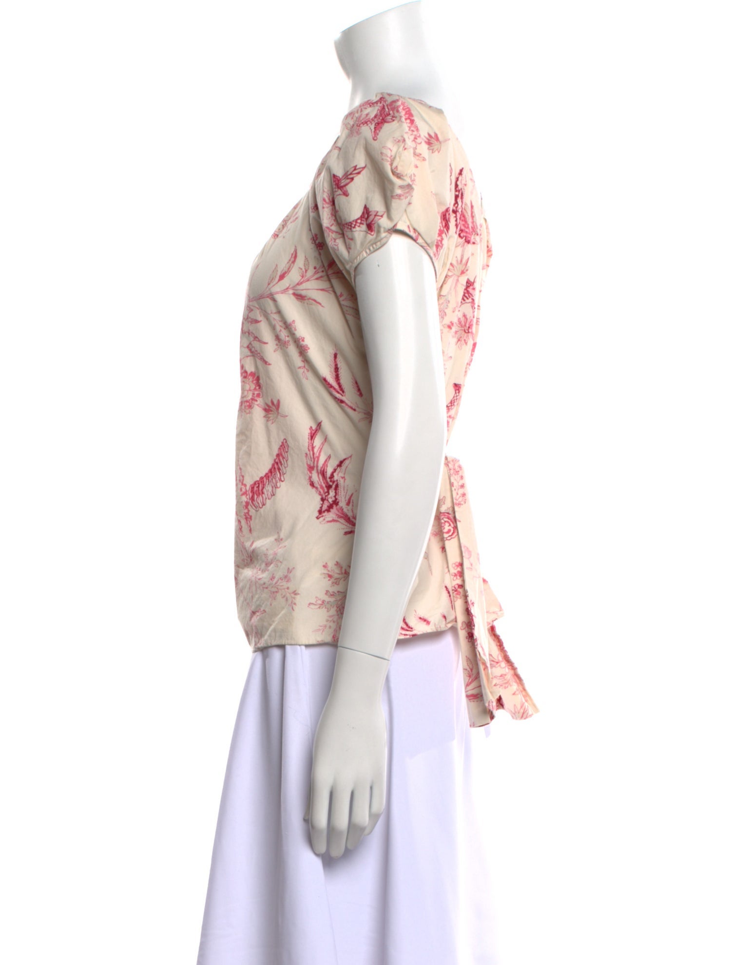 La Vie Rebecca Taylor Printed Scoop Neck Top