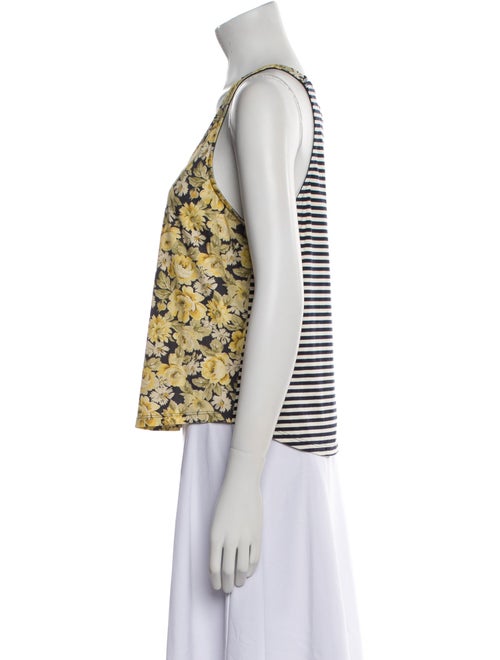 La Vie Rebecca Taylor Floral Print Scoop Neck Top