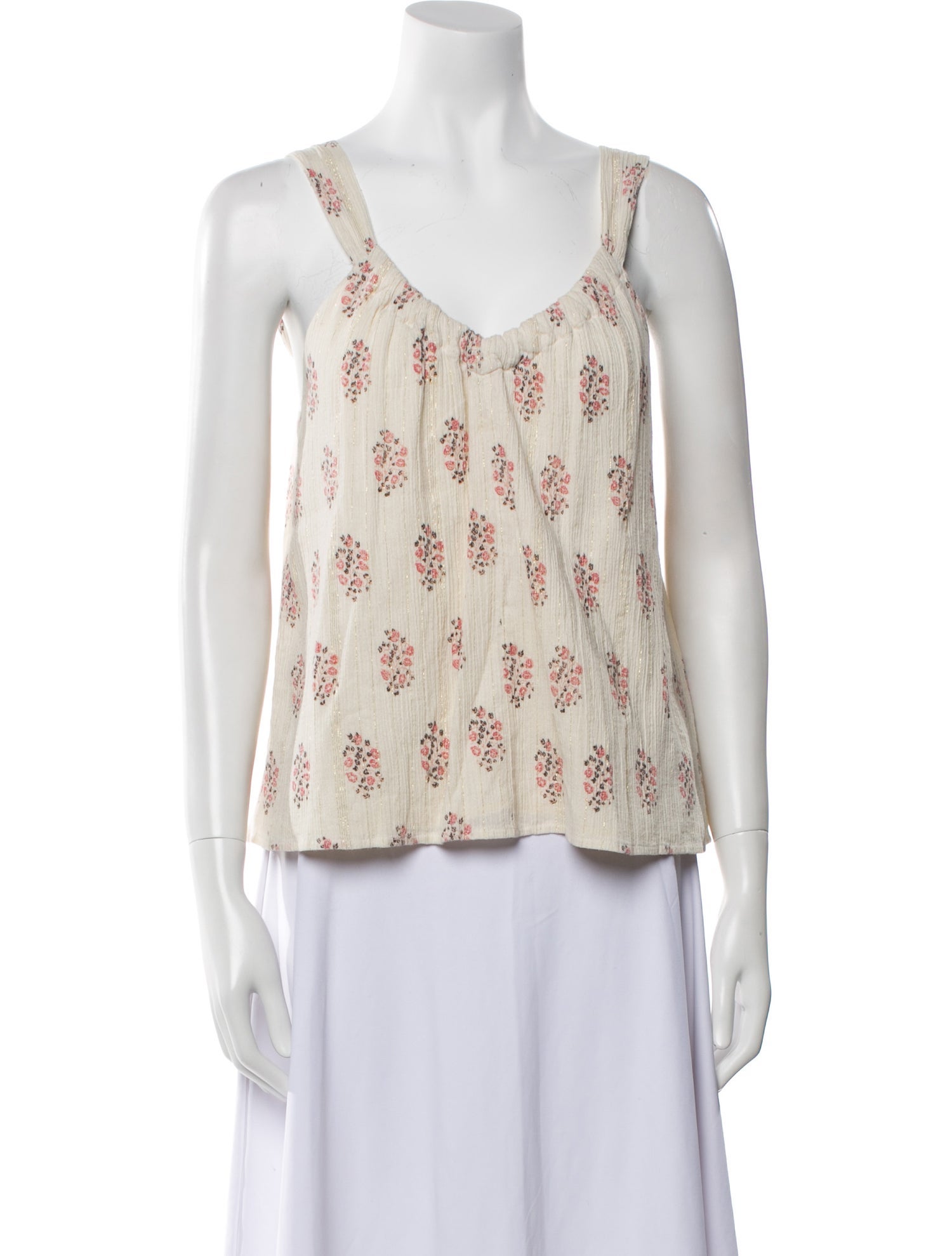 La Vie Rebecca Taylor Printed V-Neck Top