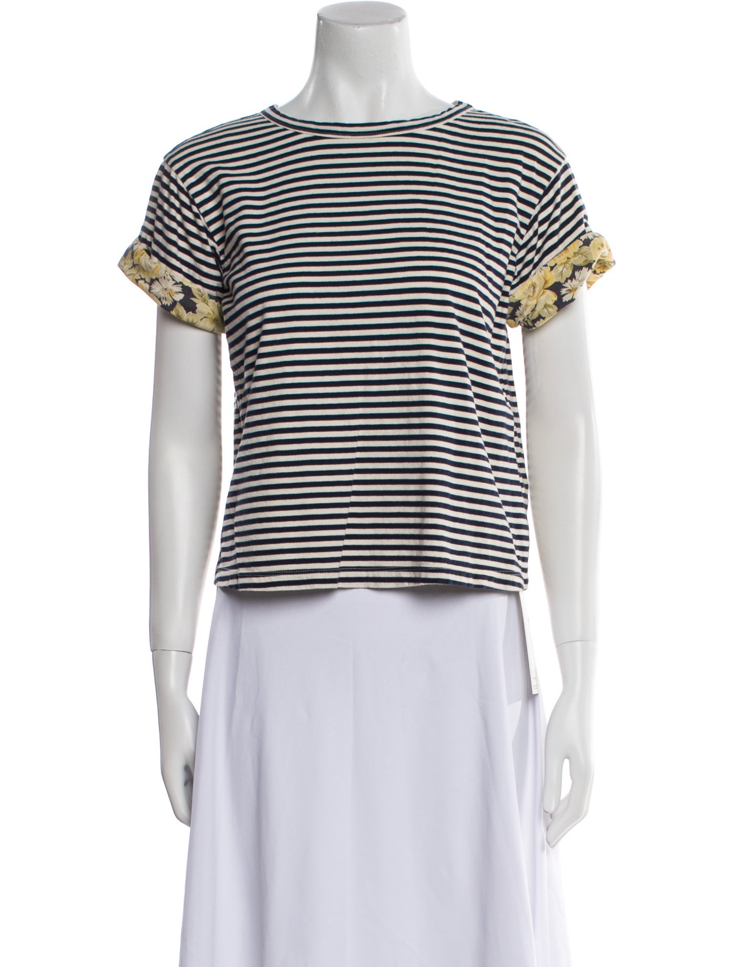 La Vie Rebecca Taylor Striped Scoop Neck T-Shirt