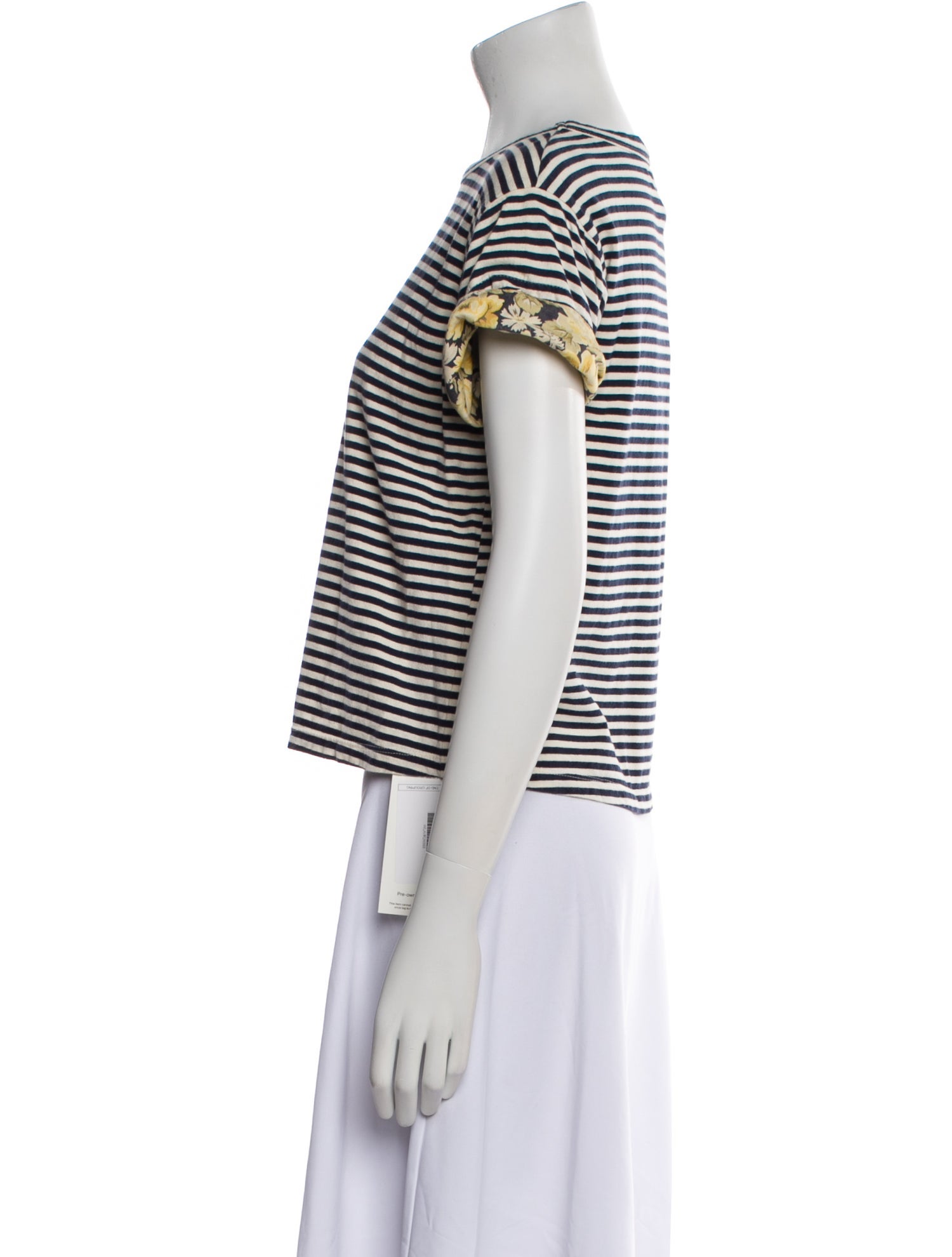 La Vie Rebecca Taylor Striped Scoop Neck T-Shirt