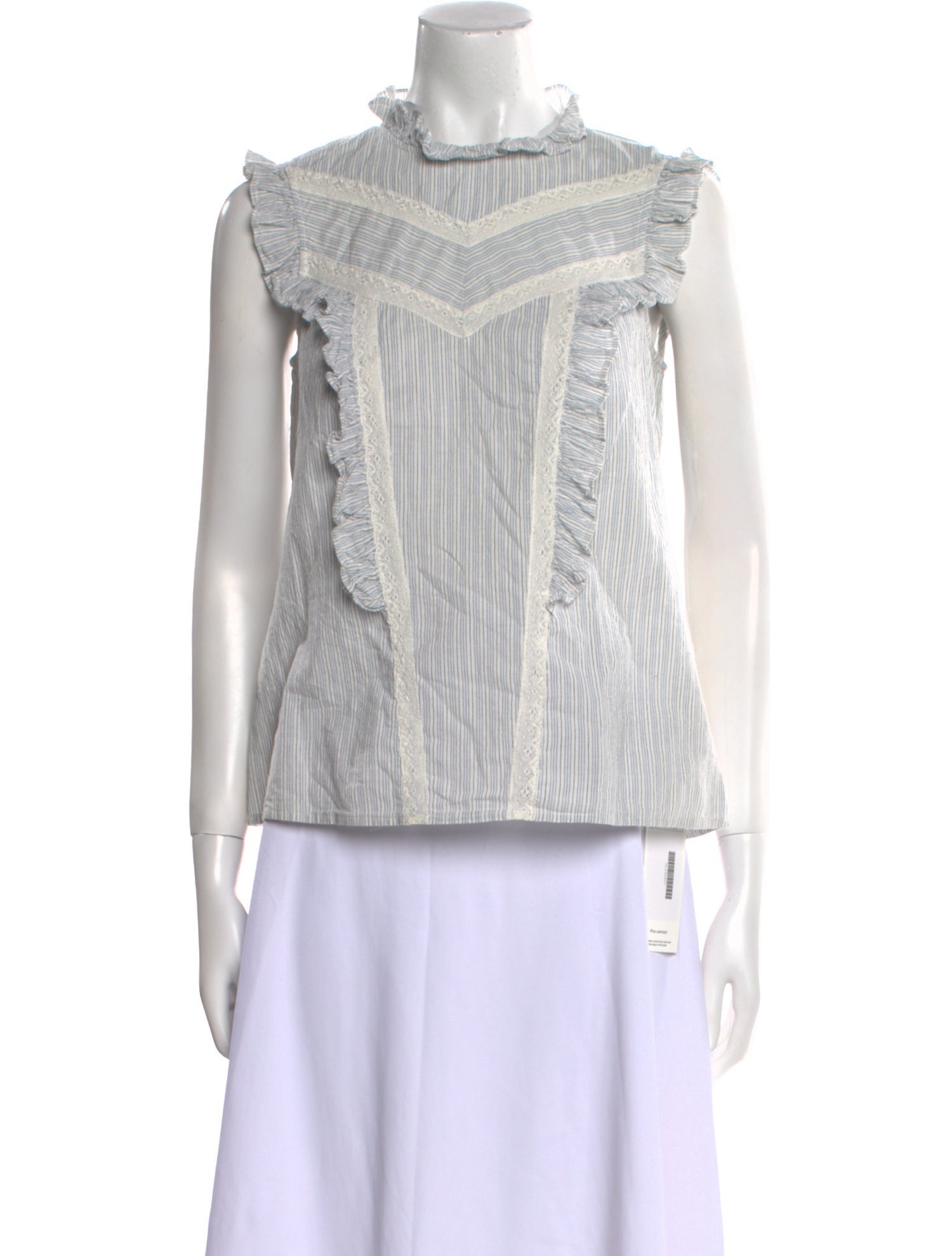 La Vie Rebecca Taylor Striped Mock Neck Top