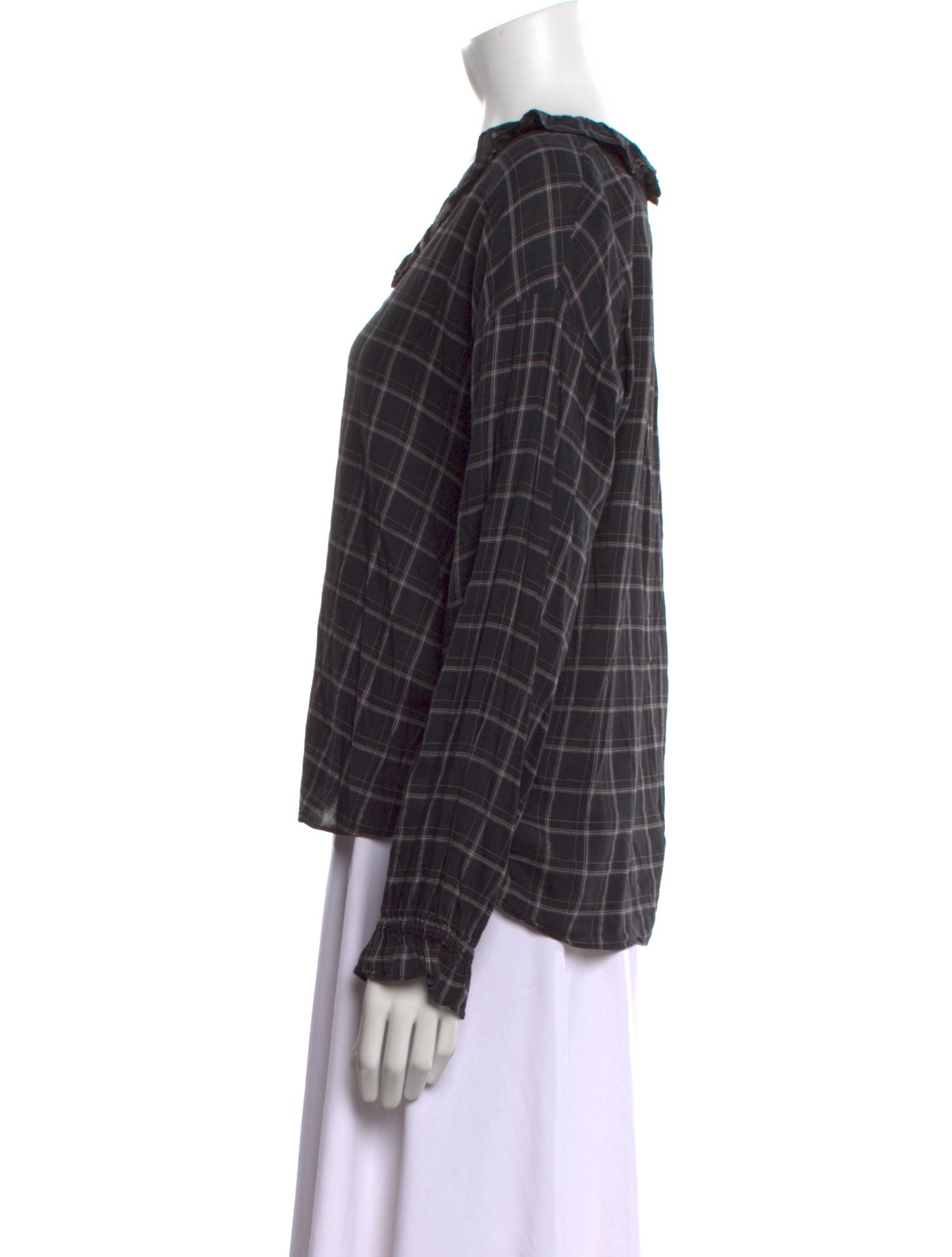 La Vie Rebecca Taylor Plaid Print V-Neck Blouse w/ Tags