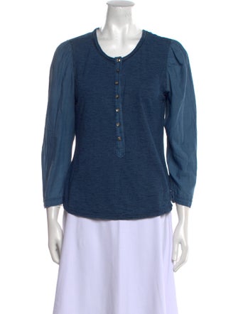 La Vie Rebecca Taylor Scoop Neck Three-Quarter Sleeve Top