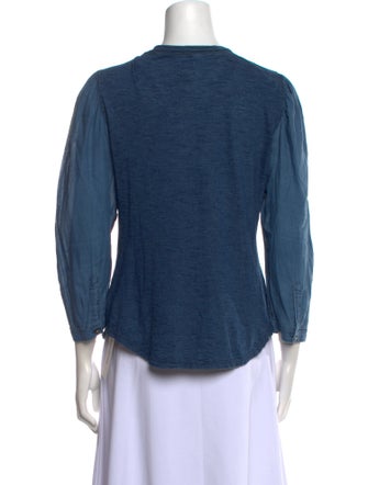 La Vie Rebecca Taylor Scoop Neck Three-Quarter Sleeve Top