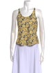 La Vie Rebecca Taylor Floral Print Scoop Neck Crop Top