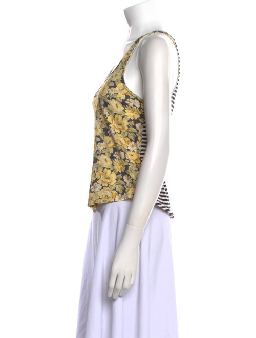 La Vie Rebecca Taylor Floral Print Scoop Neck Crop Top