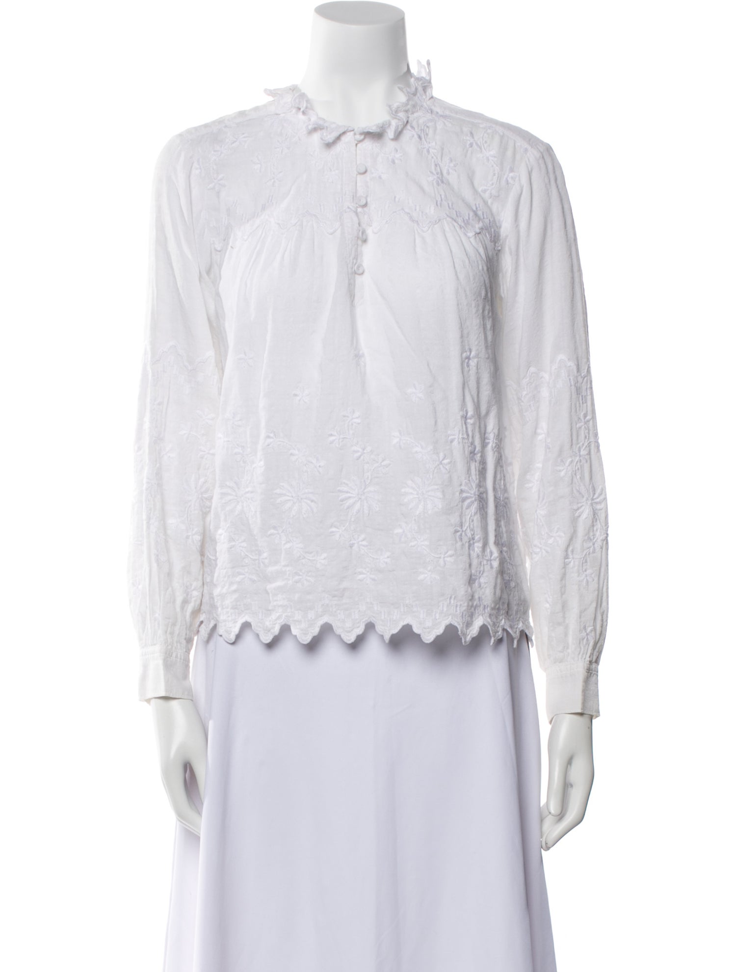 La Vie Rebecca Taylor Mock Neck Long Sleeve Polo