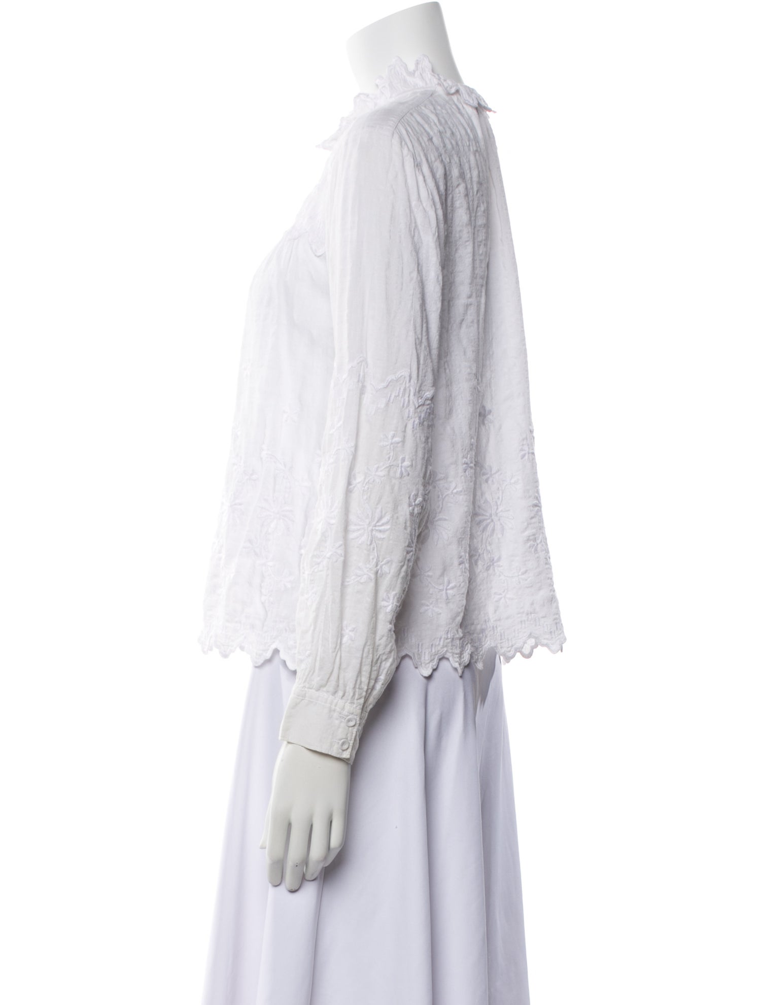 La Vie Rebecca Taylor Mock Neck Long Sleeve Polo