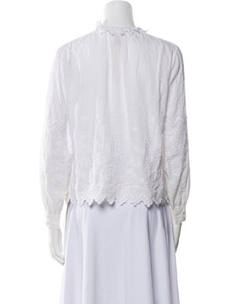 La Vie Rebecca Taylor Mock Neck Long Sleeve Polo