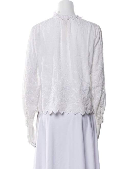 La Vie Rebecca Taylor Mock Neck Long Sleeve Polo